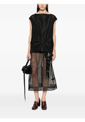Simone Rocha bow-detail peplum top - Black
