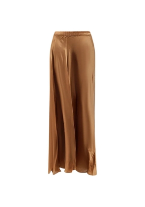 Mes Demoiselles Calista satin-effect maxi skirt - Brown