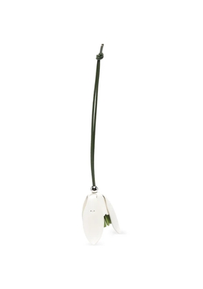 JW Anderson flower-pendant leather keyring - White