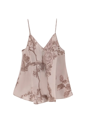 Mes Demoiselles Galo floral-pattern V-neck top - Pink