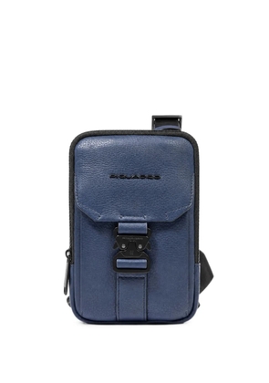PIQUADRO buckle-fastening leather messenger bag - Blue