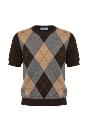 Prada argyle-knit sweater - Brown