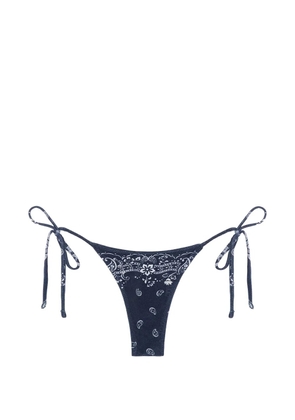TROPIC OF C Praia bandana-print side-tie bikini bottoms - Blue