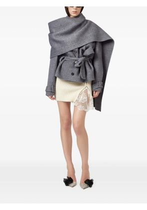 Giuseppe Di Morabito belted scarf-detail jacket - Grey