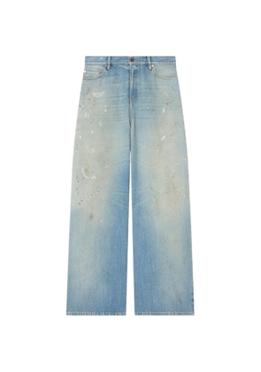 Golden Goose jeans in light blue denim with Golden embroidered logo