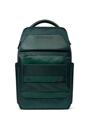 PIQUADRO logo-plaque panelled backpack - Green