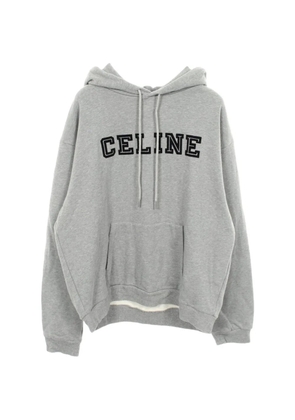 Celine Pre-Owned flocky logo hoodie - Grey