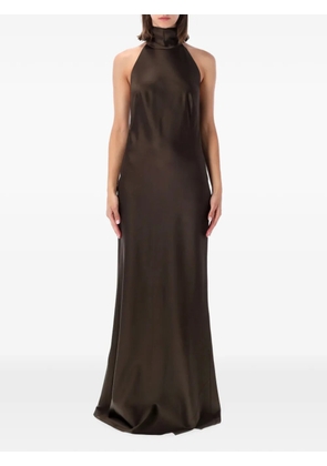 Ralph Lauren Collection Chilton halterneck tie-back gown - Brown