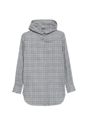 Kiton check-pattern hooded shirt - Grey