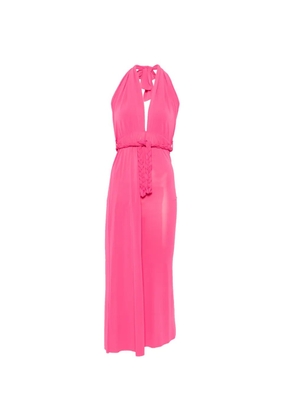 kaos halterneck braided-belt jumpsuit - Pink