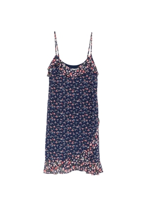 Michael Kors floral-print ruffled dress - Blue