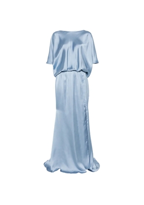 ALESSANDRO LEGORA cowl-back satin-finish maxi dress - Blue
