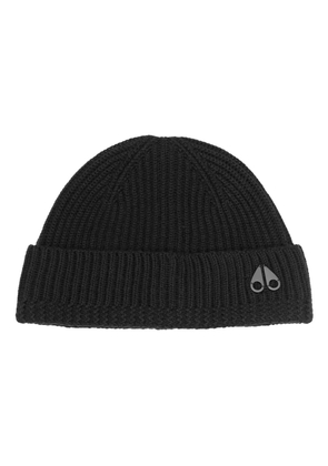 Moose Knuckles ribbed-knit wool beanie - Black