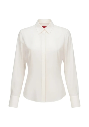 Isaia concealed-placket long-sleeve shirt - Neutrals