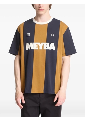 Fred Perry vertical-stripe logo-print T-shirt - Brown