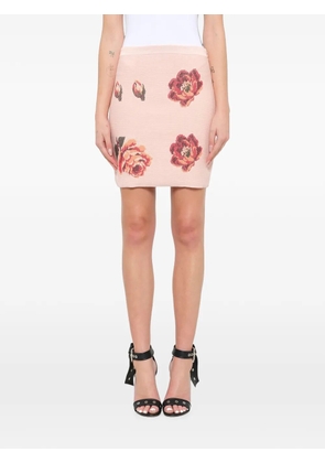 Alexander McQueen tapestry jacquard mini skirt - Pink