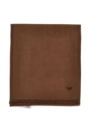 Weekend Max Mara fringed butterfly-embroidered scarf - Brown