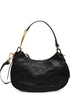 TWINSET logo-debossed leather shoulder bag - Black