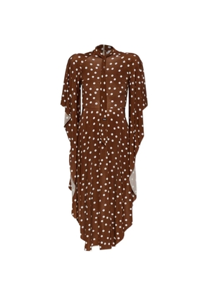 VETEMENTS polka-dot pattern asymmetric dress - Brown