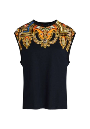 ETRO embellished Paisley-print top - Black