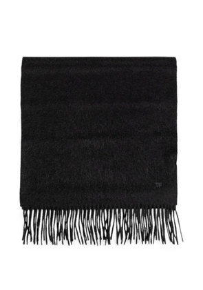 TOM FORD fringed cashmere scarf - Black