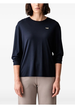 Ea7 Emporio Armani logo-plaque long-sleeve T-shirt - Blue