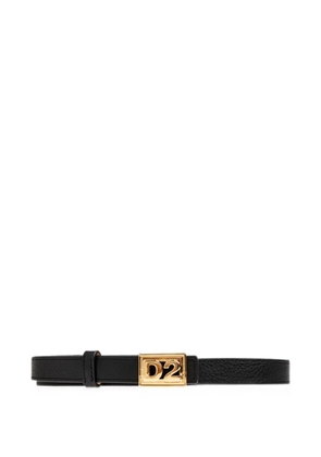 DSQUARED2 D2 plaque leather belt - Black