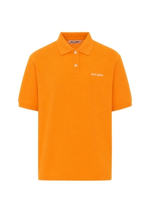 Miu Miu embroidered-logo polo shirt - Orange