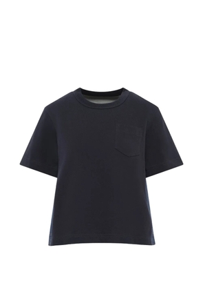 sacai denim-panelled cotton T-shirt - Blue