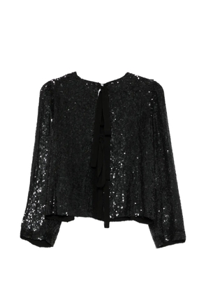 P.A.R.O.S.H. sequin-embellished bow-detail blouse - Black