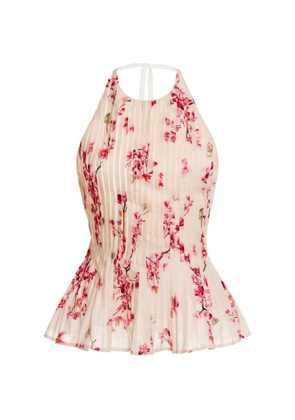 Agua By Agua Bendita Caña floral-print peplum top - White