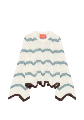La DoubleJ chevron-knit scalloped-edge knit - Neutrals
