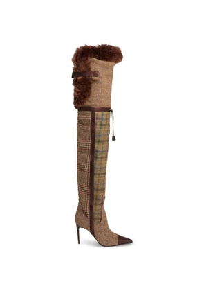 DSQUARED2 classic check heeled boots - Brown