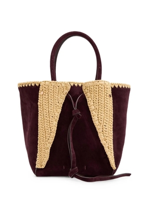 Gabriela Hearst small Marija suede raffia-panel tote bag - Red