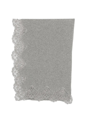 Ermanno Scervino lace-trim scarf - Grey