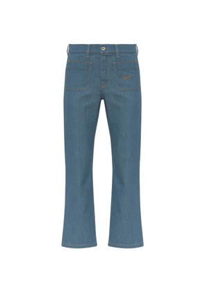 Kenzo logo-embroidered patch-pocket jeans - Blue