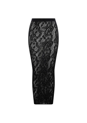 Wolford lace-patterned semi-sheer midi pencil skirt - Black
