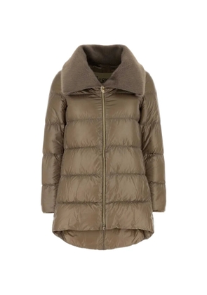 Herno faux-fur-collar quilted jacket - Brown
