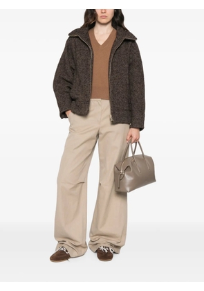 Marella Mlslana herringbone zip-fastening jacket - Brown
