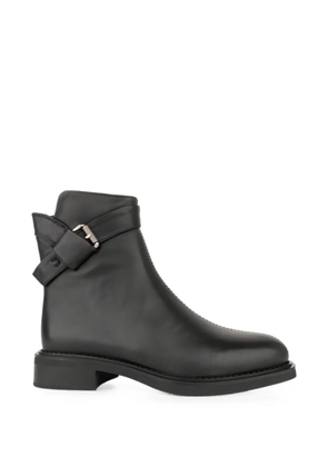 LINDA BAUMANN buckle-strap leather ankle boots - Black
