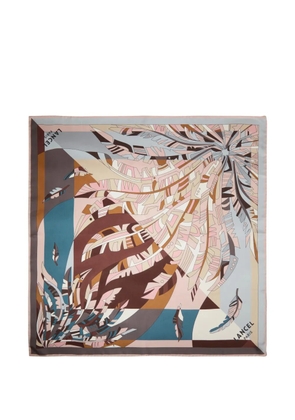 Lancel Arabesque duo-pattern silk scarf - Grey
