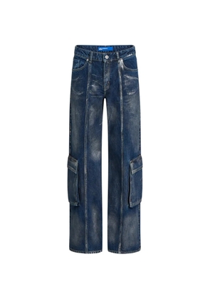 Karl Lagerfeld Jeans coated cargo pants - Blue