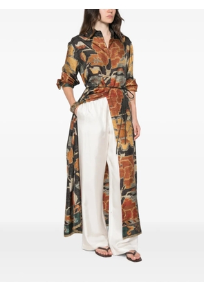 Pierre-Louis Mascia graphic-print maxi dress - Brown