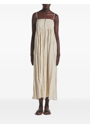 Muller Of Yoshiokubo Panama zip-front-detail maxi dress - White