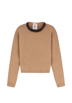 Semicouture Denny bead-embellished sweater - Neutrals