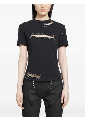 Dilara Findikoglu safety-pin cut-out T-shirt - Black