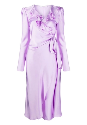 Philosophy Di Lorenzo Serafini ruffle-detailing V-neck dress - Purple