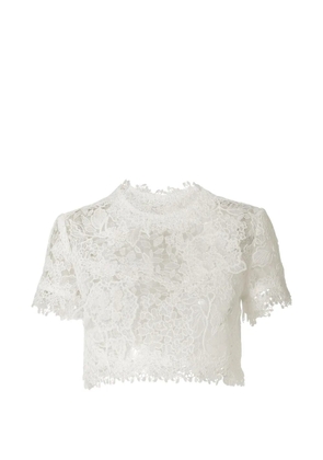 Carolina Herrera Hydrangea lace cropped top - White