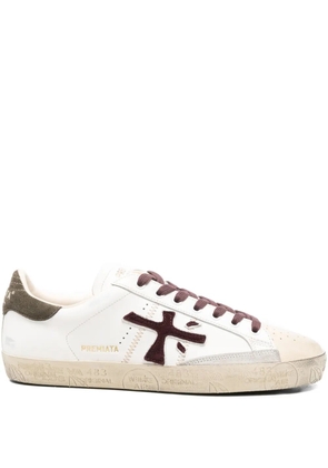 Premiata logo-detail leather low-top sneakers - White