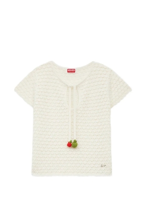 Kenzo Appel Pop crochet fruit-pendant T-shirt - Neutrals